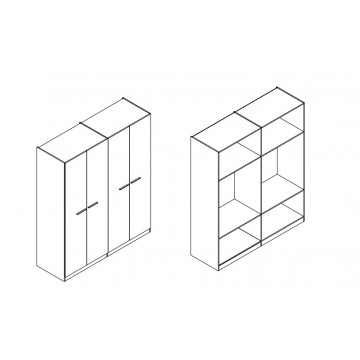 ντουλάπα τετράφυλλη σε χρώμα λευκό