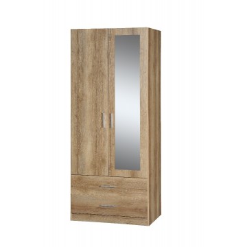 ντουλάπα δίφυλλη με καθρέπτη