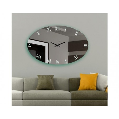 καθρέπτης οβάλ ρολόι τοίχου φωτιζόμενο