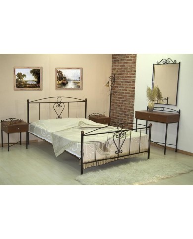 Κρεβάτι μεταλλικό διπλό, διαστάσεων 160cm x 200cm με επιλογή χρώματος