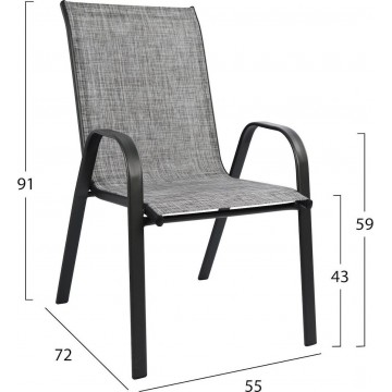ΣΕΤ ΤΡΑΠΕΖΑΡΙΑΣ 5ΤΜΧ ΜΕΤΑΛΛΙΚΗ ΜΕ 4 ΚΑΡΕΚΛΕΣ & ΤΡΑΠΕΖΙ 140x80 ΓΚΡΙ