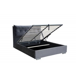 ΚΡΕΒΑΤΙ LINDA ΒΕΛΟΥΔΟ ΓΚΡΙ ΚΑΙ ΑΠΟΘΗΚΕΥΤΙΚΟ ΧΩΡΟ 160X200