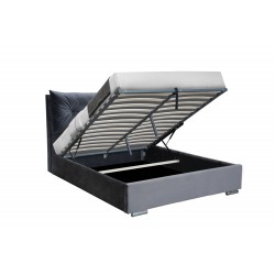 ΚΡΕΒΑΤΙ LINDA ΒΕΛΟΥΔΟ ΓΚΡΙ ΚΑΙ ΑΠΟΘΗΚΕΥΤΙΚΟ ΧΩΡΟ 160X200