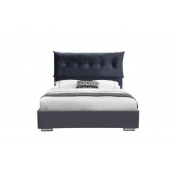 ΚΡΕΒΑΤΙ LINDA ΒΕΛΟΥΔΟ ΓΚΡΙ ΚΑΙ ΑΠΟΘΗΚΕΥΤΙΚΟ ΧΩΡΟ 160X200