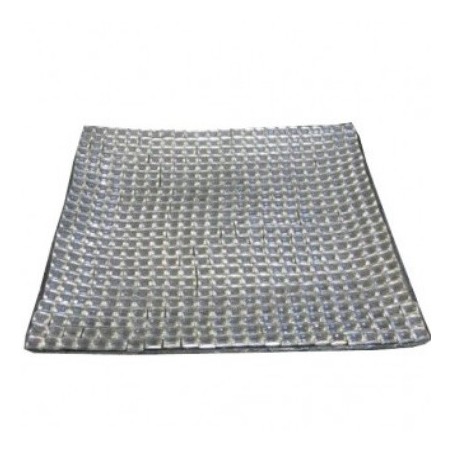 Πιατέλα διακοσμητική τετράγωνη 30*30εκ. γυάλινη με σχέδιο ψηφιδωτού από στρας σε ασημί χρώμα