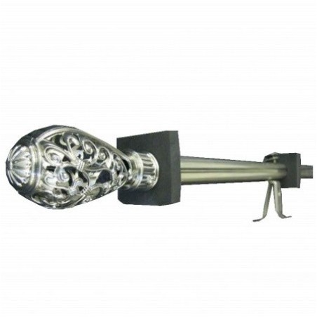 Κουρτινόξυλα επεκτεινόμενα κουκουνάρι μονά 1 μέτρο μέχρι 2 μέτρα σε inox χρώμα