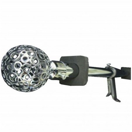 Κουρτινόξυλα επεκτεινόμενα μπάλα μονά 1 μέτρο μέχρι 2 μέτρα σε inox χρώμα