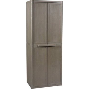 Πλαστική Ντουλάπα Αποθήκευσης Ιταλικής Κατασκευής Wood Finish με 4 Ράφια