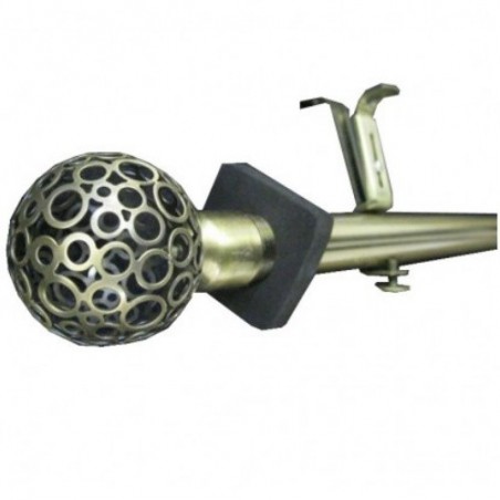 Κουρτινόξυλα επεκτεινόμενα μπάλα μονά 1 μέτρο μέχρι 2 μέτρα μπρονζε χρώμα