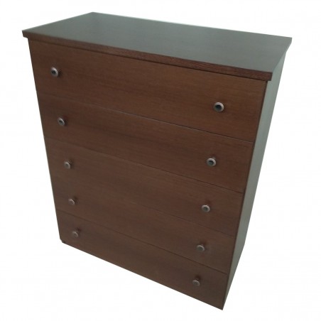 Συρταριερα με 5 βαθιά συρτάρια σε χρώμα καρυδιάς ξύλινη έτοιμη φτιαγμένη.