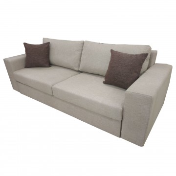 Καναπές κρεβάτι διπλό TROT μπεζ λινό ύφασμα με πλενομενα μαξιλάρια και δυνατότατη αλλαγής διαστάσεων