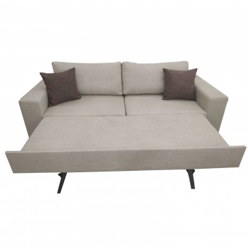 Καναπές κρεβάτι διπλό TROT μπεζ λινό ύφασμα με πλενομενα μαξιλάρια και δυνατότατη αλλαγής διαστάσεων