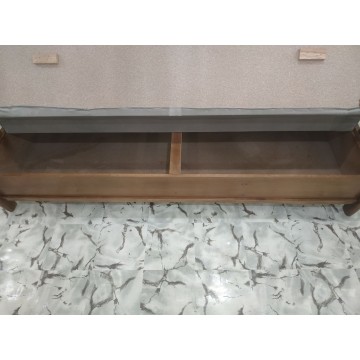 Καναπές κρεβάτι μπαούλο Ρουστίκ με ξύλινα μπράτσα και δυνατότατη αλλαγής διαστάσεων