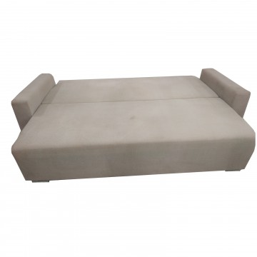 Καναπές κρεβάτι διπλό και αποθηκευτικό χώρο SOFIA με μπράτσα μπεζ χρώμα