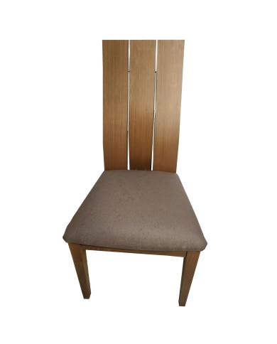Καρέκλα τραπεζαρίας Κ15 από ξύλο δρυς καρυδιά χρώμα μα ψηλή πλάτη και καφέ πάτο