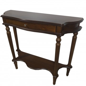 Κονσόλα έπιπλο εισόδου 116 με συρτάρι και βοηθητικό χώρο σε καρυδιά χρώμα από ξύλο οξιάς