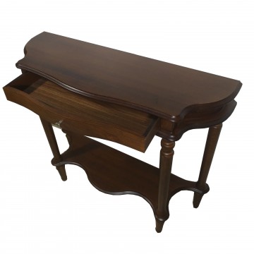 Κονσόλα έπιπλο εισόδου 116 με συρτάρι και βοηθητικό χώρο σε καρυδιά χρώμα από ξύλο οξιάς