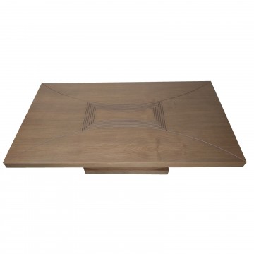 Τραπέζι σαλονιού Βάρκα χρώματος γκρι ελιάς με ανάγλυφο σχέδιο στο νταμπλά