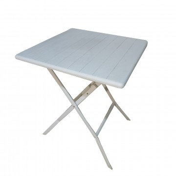 ΣΕΤ ΤΡΑΠΕΖΑΡΙΑΣ ΜΕΤΑΛΛΙΚΟ 3ΤΜΧ ΜΕ 2 ΚΑΡΕΚΛΕΣ & ΤΡΑΠΕΖΙ ΤΕΤΡΑΓΩΝΟ 60*60  ΟΛΑ ΧΡΩΜΑ ΑΣΠΡΑ ΠΤΥΣΣΟΜΕΝΑ