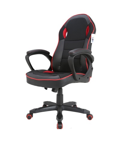 ΚΑΡΕΚΛΑ ΓΡΑΦΕΙΟΥ GAMING ΜΑΥΡΗ ΜΕ ΚΟΚΚΙΝΕΣ ΛΕΠΤΟΜΕΡΙΕΣ