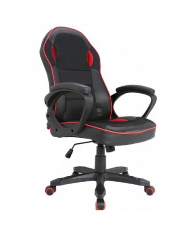 ΚΑΡΕΚΛΑ ΓΡΑΦΕΙΟΥ GAMING ΜΑΥΡΗ ΜΕ ΚΟΚΚΙΝΕΣ ΛΕΠΤΟΜΕΡΙΕΣ