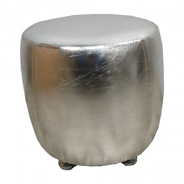 Σκαμπό ασημί στρογγυλό 31εκ*34εκ ύψος