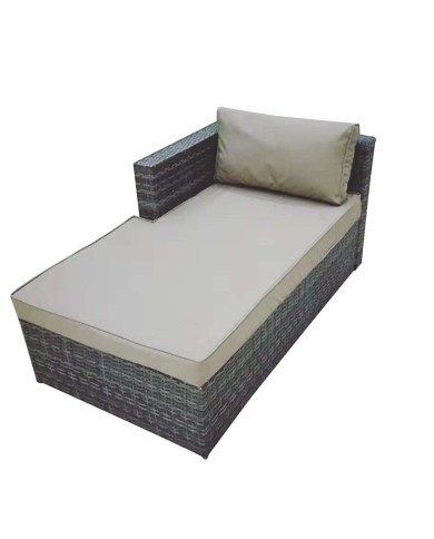 Γωνία σαλόνι ratan wicker σετ τρία τεμάχια γκρι
