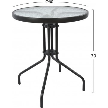 ΣΕΤ ΤΡΑΠΕΖΑΡΙΑΣ ΜΕΤΑΛΛΙΚΟ 3ΤΜΧ ΜΕ 2 ΚΑΡΕΚΛΕΣ & ΤΡΑΠΕΖΙ Φ60 ΓΚΡΙ