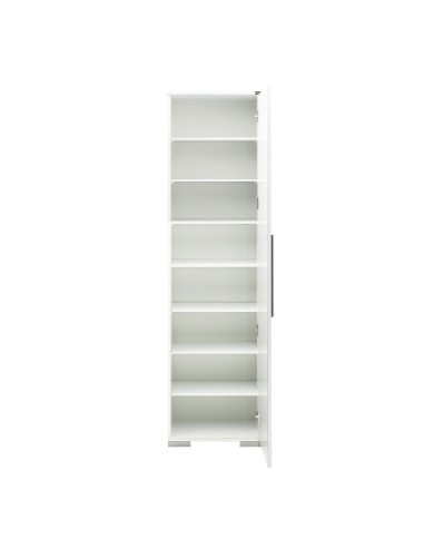 Ντουλάπα μονόφυλλη με 8 ράφια λευκή High Gloss White  50εκ*35εκ*187εκ