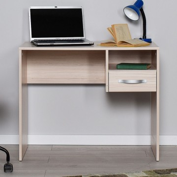 Γραφείο sonoma φυσικό χρώμα 90x52x74 εκ για φορητό υπολογιστή με συρτάρι και βοηθητικό χώρο