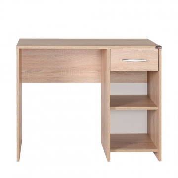 Γραφείο sonoma φυσικό χρώμα 90x52x75 εκ για φορητό υπολογιστή με συρτάρι και βιβλιοθήκη