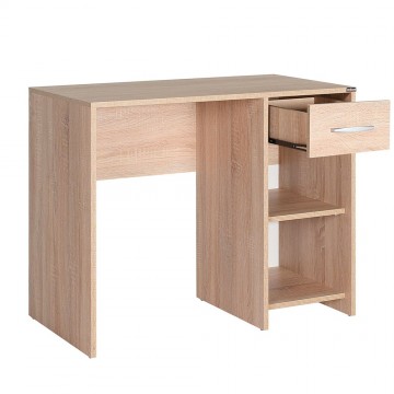 Γραφείο sonoma φυσικό χρώμα 90x52x75 εκ για φορητό υπολογιστή με συρτάρι και βιβλιοθήκη