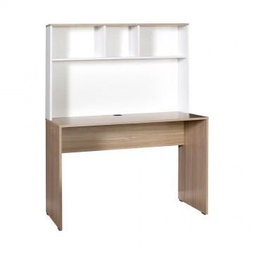 Γραφείο με βιβλιοθήκη φυσικό sonoma και λευκό 110x52x149 για φορητό υπολογιστή