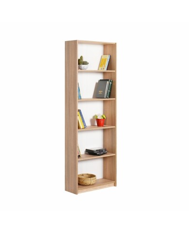 Βιβλιοθήκη με πέντε ράφια φυσικό σονομα 58x23x170 εκ