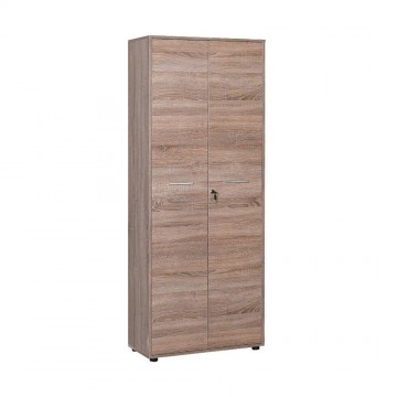 Ντουλάπι βιβλιοθήκη  γραφείου 2φηλη με κλειδαριά και ράφια σταχτί χρώμα 72x34x187 εκ