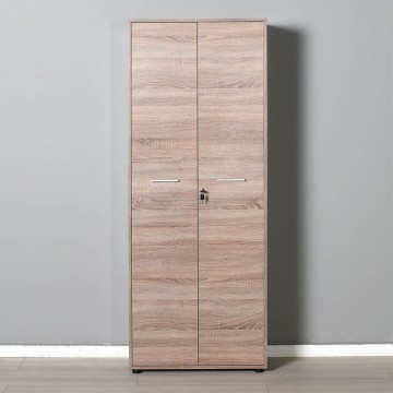 Ντουλάπι βιβλιοθήκη  γραφείου 2φηλη με κλειδαριά και ράφια σταχτί χρώμα 72x34x187 εκ