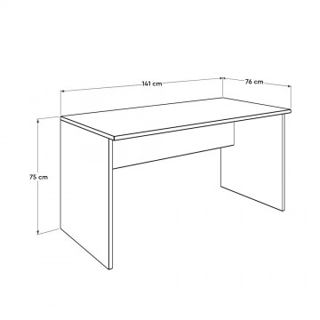 Γραφείο επαγγελματικό σταχτί  με τρύπες για καλώδια 141x76x75 εκ