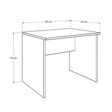 Γραφείο επαγγελματικό σταχτί με τρύπες για καλώδια 90x76x75 εκ