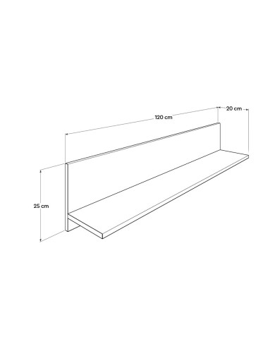 Ράφι τοίχου με πλάτη φυσικό sonoma 120x20x25 εκ