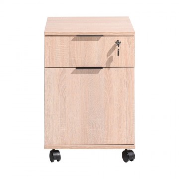 Συρταριερα γραφείου φυσικό sonoma με συρτάρι κλειδαριά και ντουλάπι τροχήλατη 41x41x61 εκ