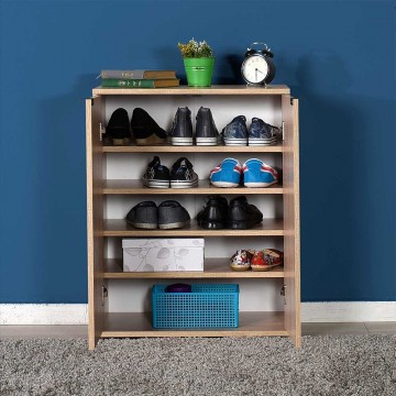 Παπουτσωθηκη φυσικό sonoma με δυο πόρτες πέντε ράφια 60x34x78 εκ