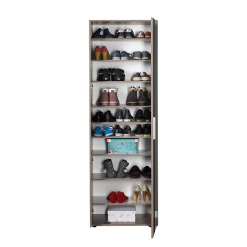 Έπιπλο εισόδου παπουτσωθηκη με καθρέπτη σταχτί με 10 ράφια 60x36x187 εκ