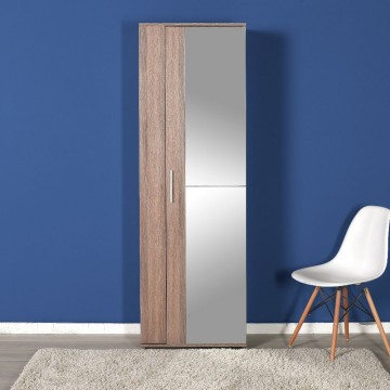 Έπιπλο εισόδου παπουτσωθηκη με καθρέπτη σταχτί με 10 ράφια 60x36x187 εκ