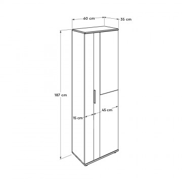 Έπιπλο εισόδου παπουτσωθηκη με καθρέπτη σταχτί με 10 ράφια 60x36x187 εκ