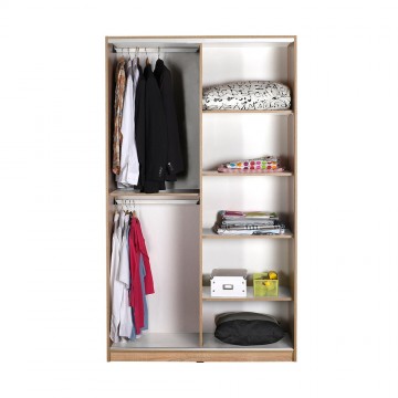 Ντουλάπα συρόμενη φυσικόΝτουλάπα συρόμενη φυσικό sonoma με καθρέπτη κρεμάστρα και εσωτερικά πατάρια 120x60x207εκ