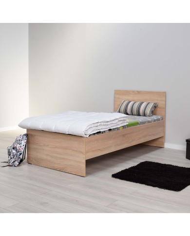 Κρεβάτι μονό CLEVER TOO 90x190εκ. sonoma φυσικό χρώμα με βάση στήριξης για το στρώμα