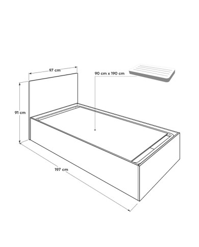 Κρεβάτι μονό CLEVER TOO 90x190εκ. sonoma φυσικό χρώμα με βάση στήριξης για το στρώμα