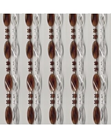 Κουρτίνα Πόρτας Χάντρα 100x220cm Διάφανη με Καφέ 40 σειρών