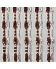 Κουρτίνα Πόρτας Χάντρα 100x220cm Διάφανη με Καφέ 40 σειρών