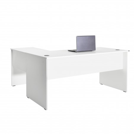 ΓΡΑΦΕΙΟ ΓΩΝΙΑ ΕΠΑΓΓΕΛΜΑΤΙΚΟ ΛΕΥΚΟ ΜΕΛΑΜΙΝΗΣ ΜΕ ΕΝΑΛΛΑΣΣΟΜΕΝΗ ΓΩΝΙΑ 160*144*75εκ